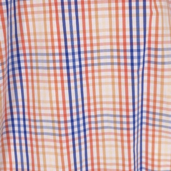 St. Croix ITALY🇮🇹MADE Men's Shirt Plaid Check Size XXL Orange Blue Cotton - Picture 8 of 9